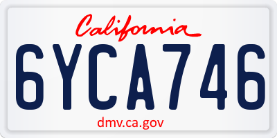 CA license plate 6YCA746