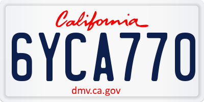 CA license plate 6YCA770