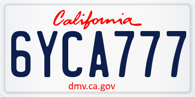 CA license plate 6YCA777
