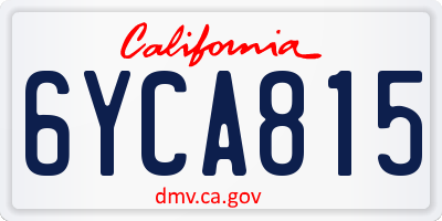 CA license plate 6YCA815
