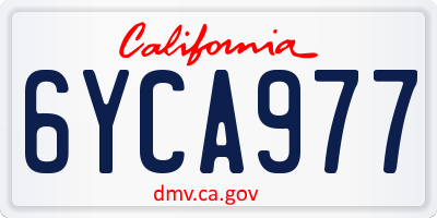 CA license plate 6YCA977