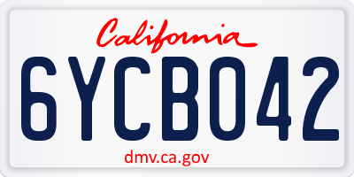 CA license plate 6YCB042