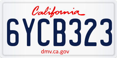 CA license plate 6YCB323