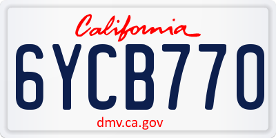 CA license plate 6YCB770