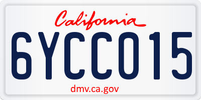 CA license plate 6YCC015