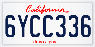 CA license plate 6YCC336