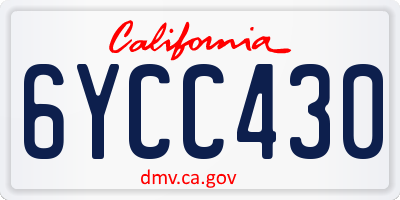 CA license plate 6YCC430