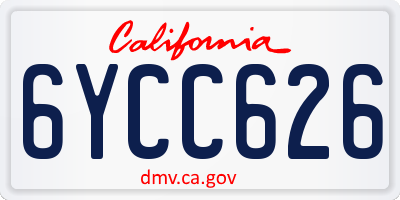 CA license plate 6YCC626