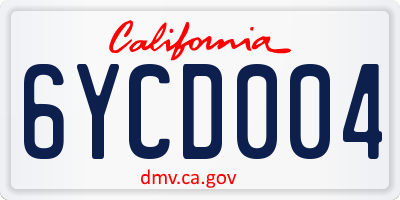 CA license plate 6YCD004