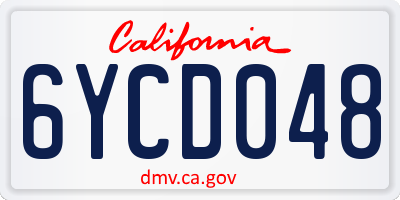 CA license plate 6YCD048
