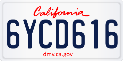 CA license plate 6YCD616