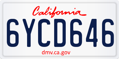 CA license plate 6YCD646