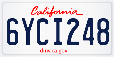 CA license plate 6YCI248