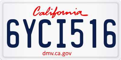CA license plate 6YCI516