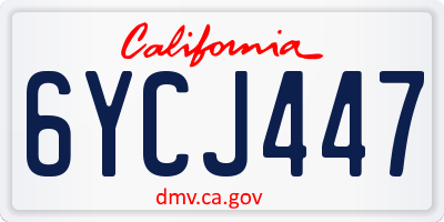 CA license plate 6YCJ447