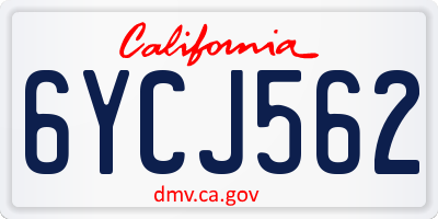 CA license plate 6YCJ562