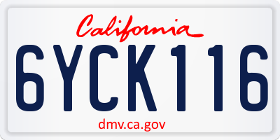 CA license plate 6YCK116