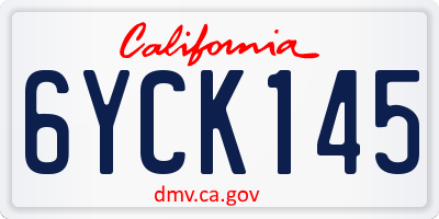 CA license plate 6YCK145