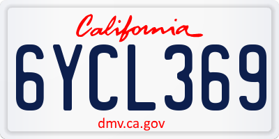 CA license plate 6YCL369