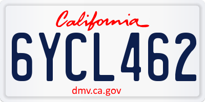 CA license plate 6YCL462