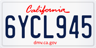 CA license plate 6YCL945