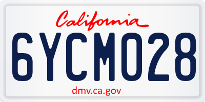 CA license plate 6YCM028