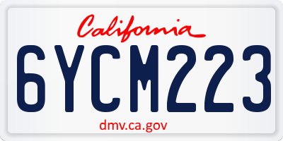 CA license plate 6YCM223