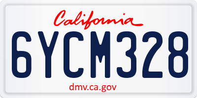 CA license plate 6YCM328