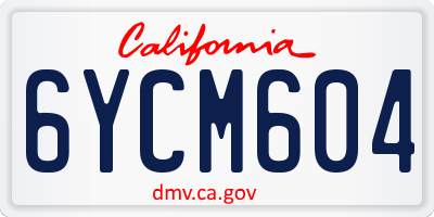 CA license plate 6YCM604