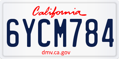 CA license plate 6YCM784