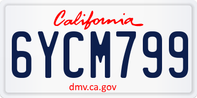 CA license plate 6YCM799