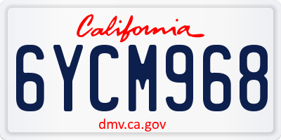 CA license plate 6YCM968