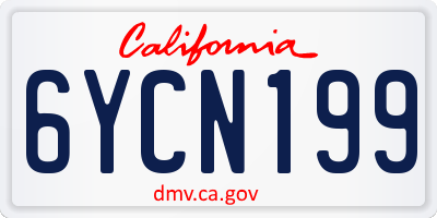 CA license plate 6YCN199