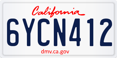 CA license plate 6YCN412