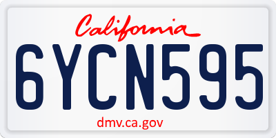 CA license plate 6YCN595