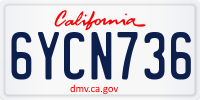 CA license plate 6YCN736