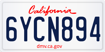 CA license plate 6YCN894