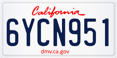 CA license plate 6YCN951