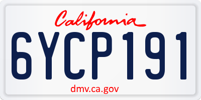 CA license plate 6YCP191