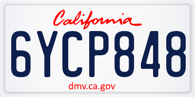 CA license plate 6YCP848