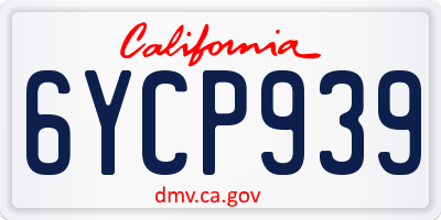 CA license plate 6YCP939
