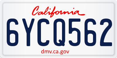 CA license plate 6YCQ562