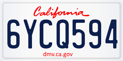 CA license plate 6YCQ594