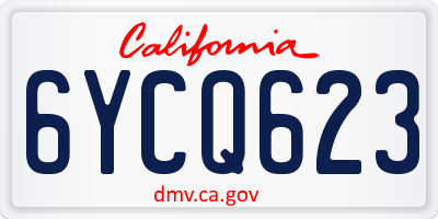 CA license plate 6YCQ623