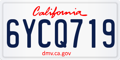 CA license plate 6YCQ719