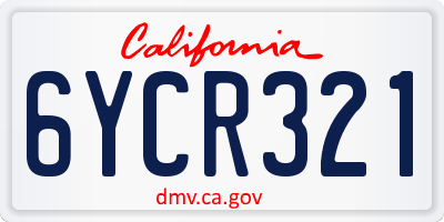CA license plate 6YCR321
