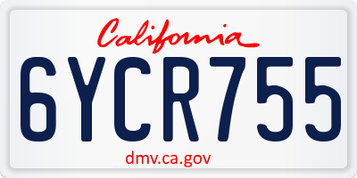 CA license plate 6YCR755