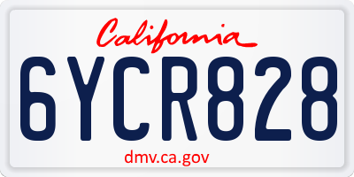 CA license plate 6YCR828