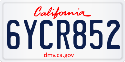 CA license plate 6YCR852