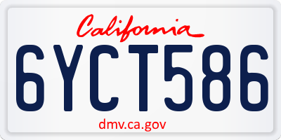 CA license plate 6YCT586